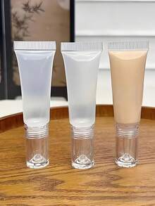迷你旅行装粉底液和精华液可替换瓶 - 防漏便携式化妆品容器，适用于粉底液，透明设计，是旅行必备佳品 - 彩色 - 查看 3