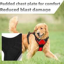 1 Set Dog Harness And Leash, Reflective Anti-Pull Pet Chest Strap With Quick Release Buckle, Comfortable Thick Handle, Durable For Walking And Training - Red - View 4