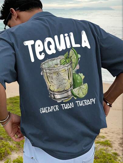 Camiseta de manga corta holgada con estampado de moda para hombres SU ER | Diseño exquisito | Esencial de verano | Fácil de combinar, mostrando tu estilo