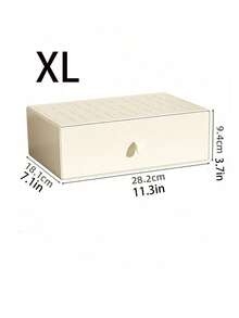 1个米色PP桌面收纳盒，办公/家用化妆品收纳盒，抽屉式化妆品收纳架（随机手柄和盒子上的字母） - 米色 - 查看 10