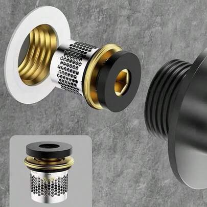 4 piezas Válvula de ducha con filtro incorporado - Diseño anti-reflujo, anti-fugas, diámetro de 1.5 pulgadas, material de metal/latón