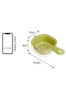 Dual-Layer Fruit Vegetable Washing Basket, Thickened Multi-Function Wall-Mounted Fruit Plate, Kitchen Household Thick Double-Layer Portable Perforated Drain Basket, Rice Washing Bowl - Multicolor - View 13