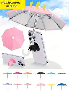 1pc/Adjustable Phone Sun Umbrella, Adjustable Phone Holder With Mini Sun Umbrella Base - Outdoor Smartphone Sun Umbrella - Portable Phone Sun Umbrella With Suction Cup Holder, Outdoor Beach Travel Phone Holder, Phone Accessories - Multicolor - View 7