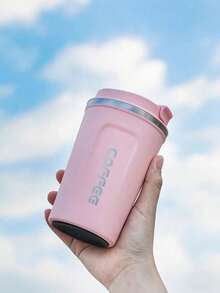 1pc 380/510ml Travel Coffee Cup, Stainless Steel Insulated Mug, Reusable Tea Cup, Leak-Proof Lid, Suitable For Travel, Commute, Office, Summer Hydration, Practical Gift For Coffee Lovers - Multicolor - View 10