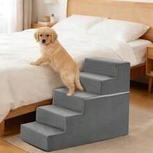 4-Step Dog Stairs For Large Dogs And Cats 20in H Dog Steps For Couch Sofa Chair Non-Slip Sturdy Pet Steps Pet Ramp For High Bed Indoor - Dark Grey - View 8