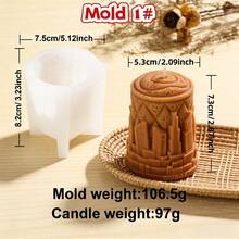 3D City Landmark Silicone Candle Mold, Relief Building Pattern Cylindrical Soap Candle Resin Mould, DIY Aromatherapy Candle Making Supplies For Home Decor Handmade Gift - Famous Building - View 15