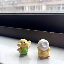 2/4pcs Cute Yellow Duck Car Decor - Mini Resin Duck Dashboard Decoration Set, Cartoon Funny Car Interior Accessories Suitable For Dashboard, Office Desk And Home Decor - Various - View 6