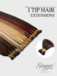 SUYYA Hair 22英寸 50克 I型接发，真人发，易于打理，深棕色，派对专用，I型接发，Remy发。 - S2 - 查看 1