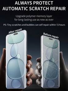 5片装3D曲面水凝胶膜，超高清全覆盖，防爆防刮，支持指纹识别，兼容三星Galaxy S26 S25 S24 S23 Ultra/ Reno/ 兼容小米，划痕自动修复，易于安装的保护膜软膜 [非玻璃] - 無色 - 查看 6