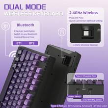 ATTACK SHARK * ZIYOULANG M96 Wireless Gaming Keyboard Creamy Membrane With Rainbow Backlight,Media Knob,LCD Screen,Dual Mode-Bluetooth/2.4Ghz,Ball Shape PBT Keycap 94 Key ANSI Layout,2000mAh - View 2