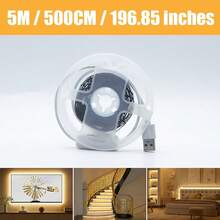 Smart, Easy-To-Install White LED Strip Lights, With Switch, Multi-Functional And Cuttable, USB Powered, Button Controlled, Warm Light/Cold Light, Suitable For Bedroom, Wardrobe Decoration, TV Backlight, Living Room Accessories, Travel, Camping, And Birthday Gifts. - White - View 12