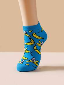1/2/3/5/10/15/20 Pairs Heated Rivalry Hollanov Collection Blue Banana Hockey Socks – Short Style, Lightweight, Spring & Summer Fashion - Blue - View 8
