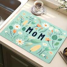 1pc Kitchen Counter Drying Mat, Absorbent Non-Slip Coffee Pad, Heat Resistant Countertop Decor For Coffee Bar, Home Dining Table Decoration, Multiple Styles Available, Mother's Day Home Decor Mat - Qing Ye Picks Up the Light - View 12