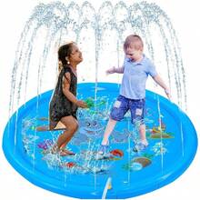Splash Pad Water Toys - Sprinkler Mat For Toddler Kids Play Water Games Pool Fun, Summer Outdoor Garden Lawn Backyard Party Supplies Gifts For Boys Girls (Sea Themed) - 藍色-39inch - 查看 1
