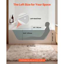 Alcove Bathtub, 60" X 30" Contemporary Alcove Acrylic Bathtub, Soaking Bath Tub With Left Hand Drain And Overflow Hole, Large Rectangular Deep Soak Tub For Bathroom With Integral Flange, White - 60-inch Left Drain - View 2