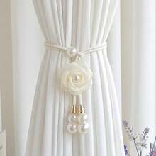1pc Home Decor Flower Pearl Curtain Tieback, Creative Multi-Functional Curtain Tie, Sheer Curtain Storage Clip, Decorative Accessory Tie - Multicolor - View 7