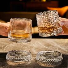 6.8盎司/200毫升旋转威士忌酒杯，带减压底座，适用于波本威士忌、苏格兰威士忌和鸡尾酒，是威士忌爱好者的独特礼物。 - 彩色 - 查看 8