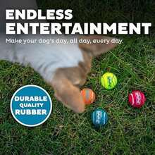 Outward Hound Squeaker Ballz – Squeaky Tennis Balls For Dogs Under 50 Lbs, Interactive Dog Toy For Fetch & Training, Medium (2.5"), 4‑Pack - Đen - Xem 4