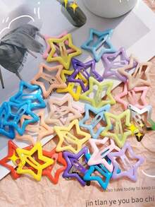 Kit Of 100 Colorful Star Hair Clips Y2K Dopamine Non-Slip For School, Parties, Summer, Beach, Creative Looks For Girls - Bộ 30 chiếc - Xem 9
