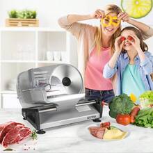 YASHE Meat Slicer Electric  Food Slicer With Child Lock Protection, Removable 7.5'' Stainless Steel Blade And Food Carriage, Adjustable Thickness Food Slicer Machine For Meat, Cheese, Bread,304 Stainless Steel - Meat Slicer-150Watt - View 7