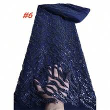 Luxury African Groom Beaded Lace Fabric, 2026 High-Quality Nigerian Sequin Lace Fabric For Sewing Party Dress Materials - A - View 2