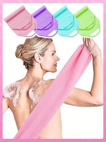 2 pièces/1 pièce Set de serviettes exfoliantes africaines, exfoliant doux/rugueux à double face, nettoie efficacement le corps, matériau maillé premium, design de lien pratique, serviette loofah, éponge de bain, pour une peau plus lisse, convient à un usage quotidien - Multicolore - Voir 2