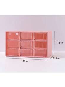 9-Grid Drawer Style Storage Box, Student Dorm Anti-Dust Makeup Jewelry Organizer - Multicolor - View 14