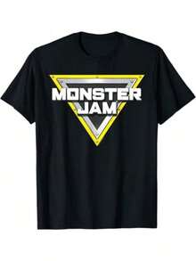 220g Heavy 100_ Cotton 1pcs Monster Jam Graphic Tee T Shirt Monster Truck Racing Fans Gift Digital Print Tee Cool Summer Casual Round Neck Short Sleeve T Shirt - màu đen - Xem 1