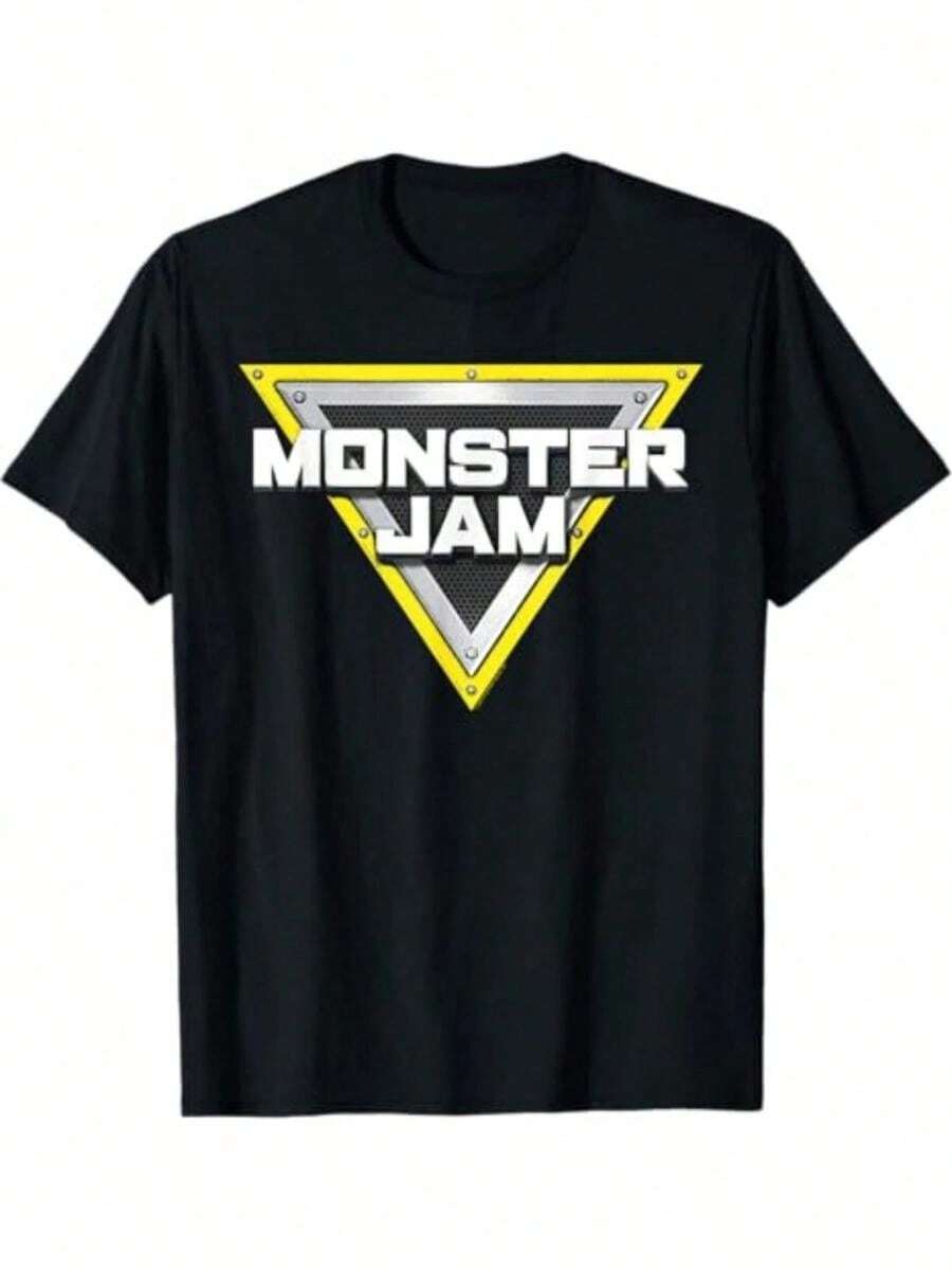 220g Heavy 100_ Cotton 1pcs Monster Jam Graphic Tee T Shirt Monster Truck Racing Fans Gift Digital Print Tee Cool Summer Casual Round Neck Short Sleeve T Shirt - màu đen - Xem 1