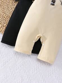 Bộ áo liền quần tay ngắn cổ polo kẻ caro in hình khủng long cho bé trai mùa hè (2 món) - Nhiều màu - Xem 7