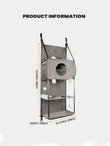 VITAMKAN VITANMKAN 英国门后猫爬架，带猫窝，可折叠，节省空间，无需钻孔 - 彩色 - 查看 7