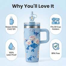14oz Stainless Steel Vacuum Insulated Water Bottle – Decor Travel Mug For Back To School, Home, Office & Car, Bachelorette Party & Christmas Gift, US Local Warehouse - Nhiều màu - Xem 2