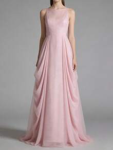 1 mảnh vải organza mỏng manh họa tiết sao, chất liệu vải trong suốt sang trọng dùng làm váy cưới, chân váy dài thướt tha cho sàn diễn thời trang. - hồng - Xem 5
