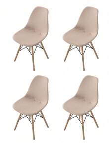 1pc/4pcs Set, Abstract Plaid Pattern, Shell Chair Cover, Full Cover, Home Goods, Universal Home Decor, Dining Chair Cover, Suitable For All Seasons, Wear-Resistant, Stain-Resistant, Anti-Scratch, Thickened, Dustproof, High Elasticity, Applicable For Rooms, Study, Etc. - Khaki - View 13