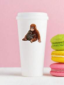 Ape Fist 貼紙－猴子拖放貼紙，共鳴「週一心情」Kindle 與筆電貼紙，動物迷因禮物，可用於水壺、電腦、行李箱等的裝飾貼紙 - 彩色 - 查看 3