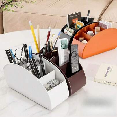 Hộp đựng điều khiển từ xa (2 chiếc), hộp đựng đồ đa năng để bàn cho phòng khách, bàn đầu giường, hộp đựng đồ dùng nhỏ bằng nhựa.