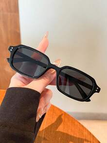 2副休闲矩形框时尚眼镜，女士时尚Y2K风格，防紫外线，适合海滩旅行派对，百搭日常佩戴 - 2個 - 查看 3