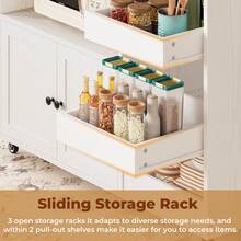 Kitchen Island With Drop Leaf, Rolling Kitchen Island Cart On Wheels With Storage, Microwave Cart With Pull Out Open Shelves And Drawer, Mobile Kitchen Storage Islands, White - 白色 - 查看 5