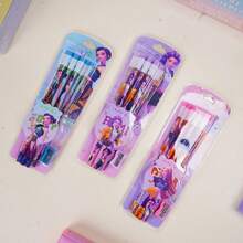 Hasbro K-POP 女巫狩猎主题 HB 铅笔套装，包含 12 支铅笔和 1 个随机铅笔刀，动漫风格，美观大方，适合学生、儿童、生日、返校、派对、复活节等场合作为礼物。 - 彩色 - 查看 1