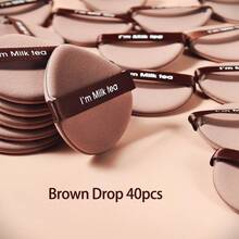 10/20/40pcs Air Cushion Makeup Sponges, Suitable For Powder Foundation And Loose Powder, Skin-Friendly Cosmetic Tools For Wet Or Dry Use - Brown - View 8