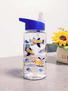 1pc 500ml Children's Water Bottle, Student Water Cup, Cute Gift For Girls And Boys, Best Present, Straw Cup, Suitable For Outdoor, School, Campus, Sports, Back To School, Graduation Season, Portable Cup - Multicolor - View 13