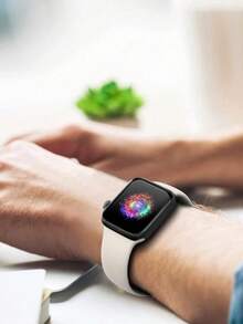 1条柔软硅胶防水运动表带，兼容 Series 10/9 Ultra/8/7/6/5/4/3/2/1/SE，尺寸：38mm/40mm/41mm/42mm/44mm/45mm/49mm，男女通用 - 米色 - 查看 2