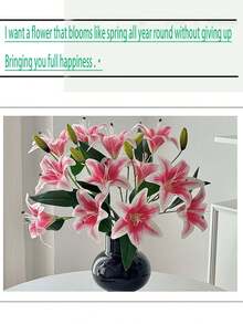 Artificial Lily Flower Decor, Living Room Decoration, Fake Flower, Wedding Floral Arrangement, Photography Prop - Multicolor - View 10