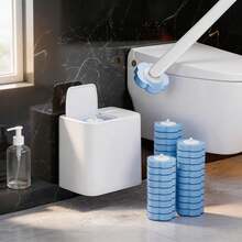 One Click Release Disposable Toilet Bowl Brush Set Hygienic Fast Replace Bathroom Cleaning Kit - trắng - Xem 2
