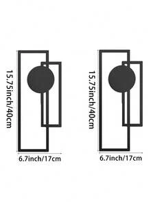 2-Piece Abstract Line Art Metal Wall Decor Set, Minimalist Industrial Wall Sculpture For Living Room, Bedroom, Office, Kitchen & Bathroom | Modern Gothic Halloween Decor | Farmhouse & Apartment Wall Art, Black Metal Wall Hanging - 黑色 - 查看 9