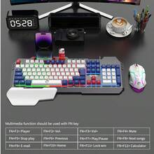 有线金属游戏背光键盘鼠标套装，LED背光人体工学键盘，104键电脑键盘，6键RGB背光鼠标 - 查看 7