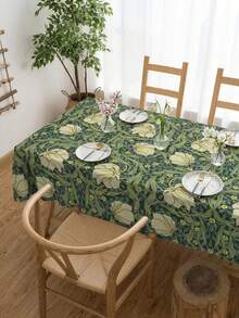 1pc-Morris Vintage Floral Tablecloth - Waterproof, Wrinkle-Free & Scratch-Resistant, Perfect For Indoor/Outdoor Dining, Parties & Everyday Use - Multicolor - View 12