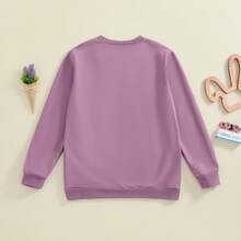 Mommy And Me Matching Outfits Christmas/Halloween Sweatshirts Family Matching Xmas Clothes Long Sleeve Crewneck Mama/Mini Letter Print Sweatshirts Pullover Tops Winter Fall Clothes - 紫丁香色 - 查看 9