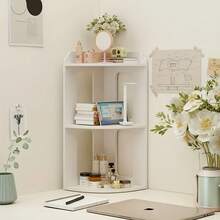 Three-Tier Corner Open Shelving Unit, Corner Display Bookshelf, Bedside Open Storage And Display Bookcase, Suitable For Living Room, Bedroom, Home, Kitchen, And Office Storage Cabinets. (Mother's Day) - 白色 - 查看 10