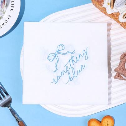 Lue Bow Guest Napkins Bowknot Disposable Napkins Something Blue Before I Do Dinner Hand Paper Napkins For Bathroom Bridal Shower Bachelorette Party Table Supplies